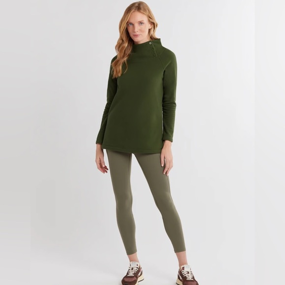 NWT Dudley Stephens Marielle Mock Neck Vello Sweater in Spruce Green